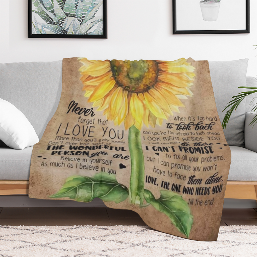 1pc Preppy Style Personalized Sunflower Flannel Blanket - Cartoon Print, Tear Resistant, All Seasons Warm Fleece Throw, Machine Washable, Soft Polyester, Ideal for Sofa, Office, Bed, Camping, Picnic -