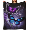 1PC butterfly pattern comfortable and soft flannel blanket for baseball enthusiasts, contemporary style blanket, outdoor blanket, travel camping blanket, sofa blanket, office home decoration, birthday