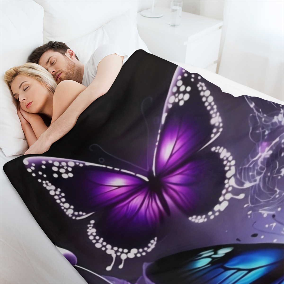 1PC butterfly pattern comfortable and soft flannel blanket for baseball enthusiasts, contemporary style blanket, outdoor blanket, travel camping blanket, sofa blanket, office home decoration, birthday
