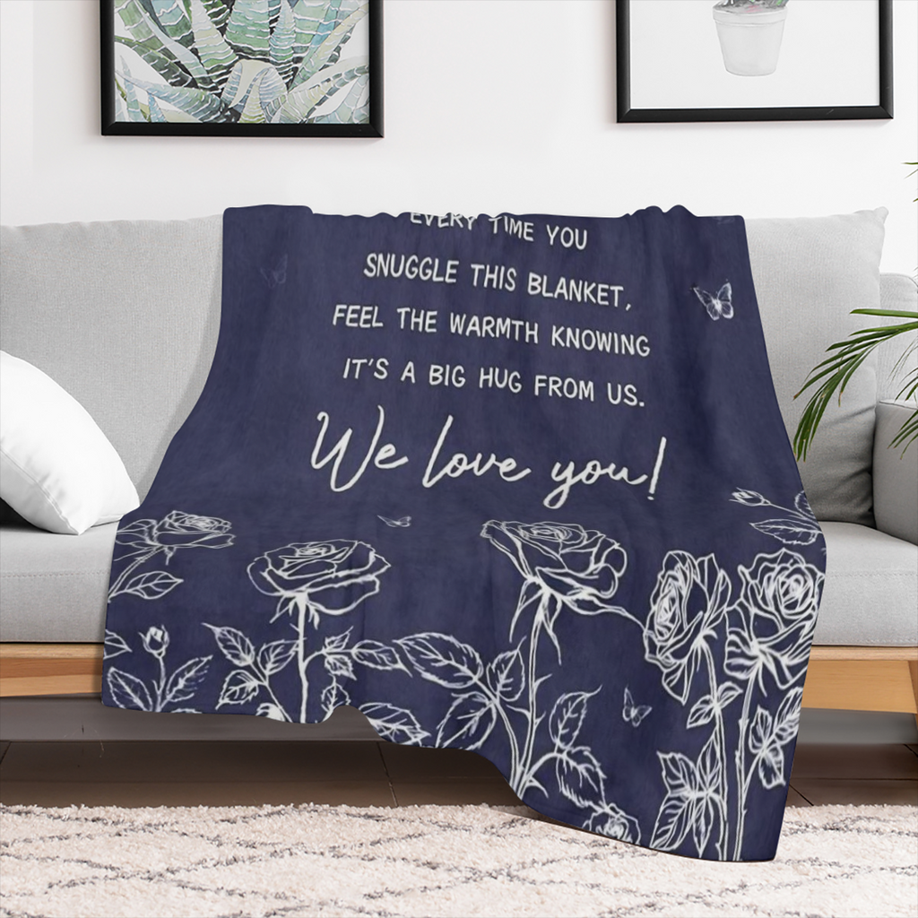 1 Set 130.05x150.11 cm Polyester Fluffy Blanket with Grandma Message ValentineS Day Sports Theme Cozy Gift for Grandma Birthday Present All-Season Machine Washable Anti-Tear Space-Themed Embroidered T