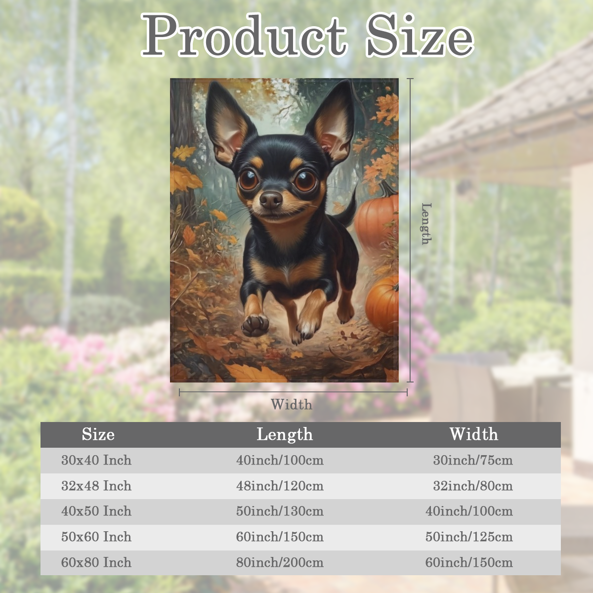 1pc Cozy Flannel Blanket with Charming Chihuahua Design - Soft, Multifunctional Throw for Outdoor Adventures, Home Decor, and Holiday Celebrations (Autumn-Themed)