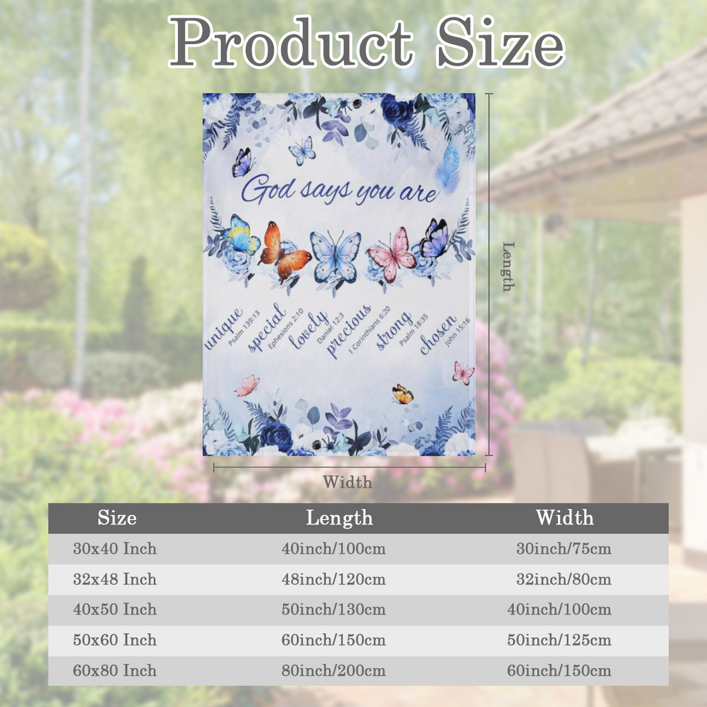 Christian Blanket for Women Blue Rose Butterfly Super Soft Religious Gift Blanket with Bible Verses and Inspirational Ideas Warm Plush Prayer Healing Blanket