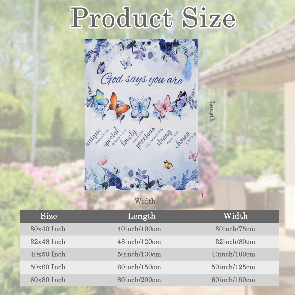 Christian Blanket for Women Blue Rose Butterfly Super Soft Religious Gift Blanket with Bible Verses and Inspirational Ideas Warm Plush Prayer Healing Blanket
