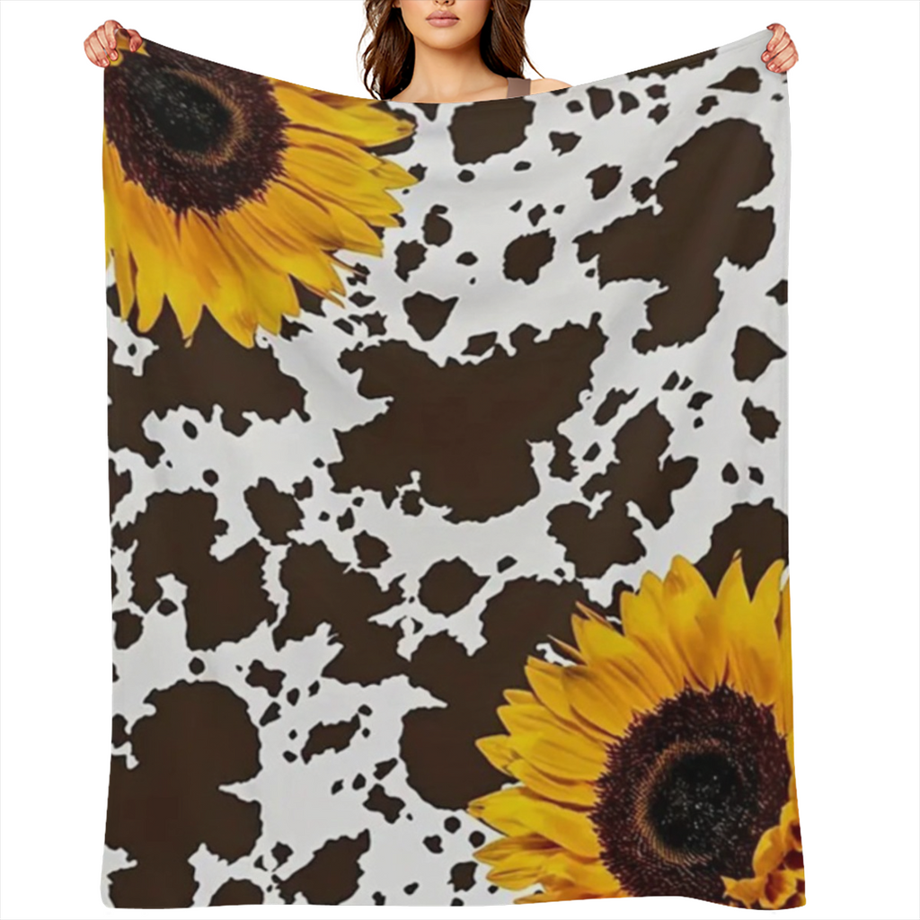 1pc Sunflower Blanket, Contemporary Style, Outdoor Blanket, Travel Camping Blanket, Soft And Comfortable Blanket, Travel Sofa Bed, Office Home Decor, Birthday Blanket, Boys, Girls, Adults, All Seasons