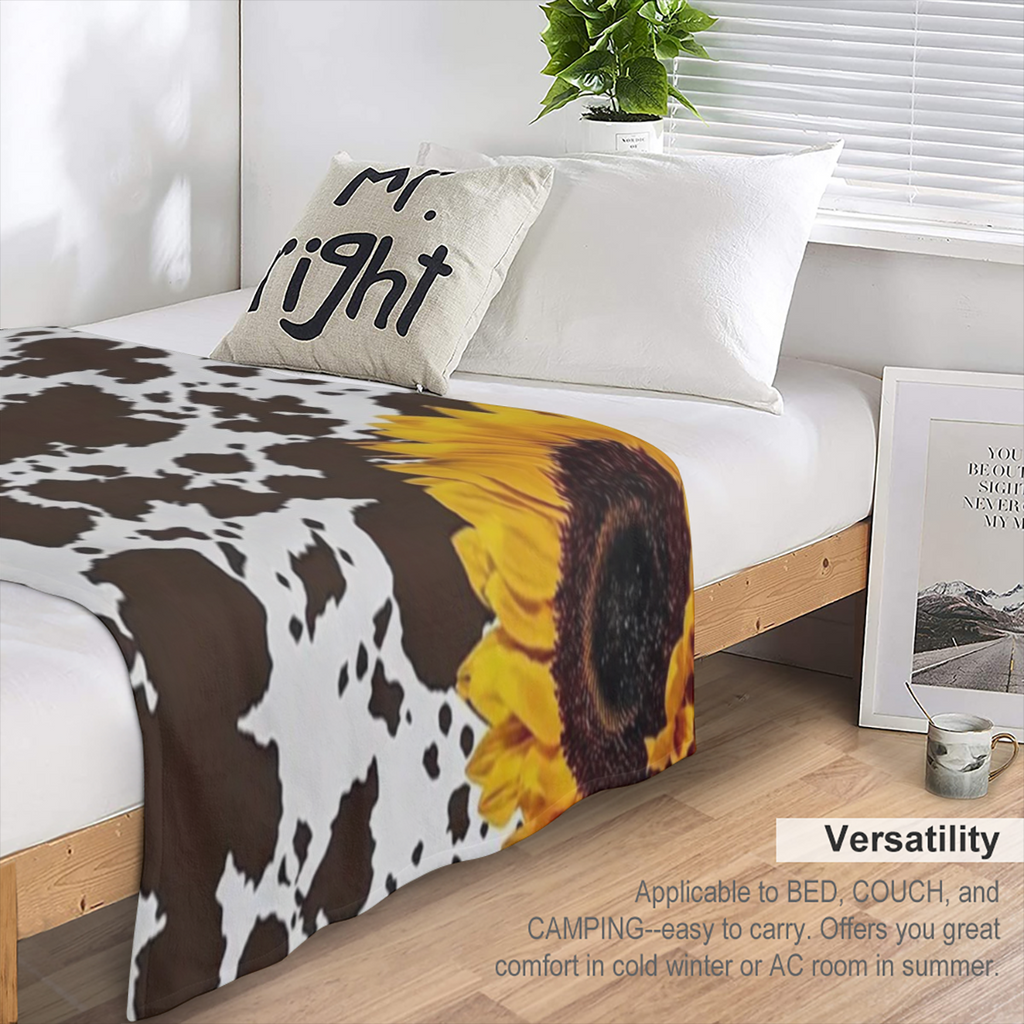 1pc Sunflower Blanket, Contemporary Style, Outdoor Blanket, Travel Camping Blanket, Soft And Comfortable Blanket, Travel Sofa Bed, Office Home Decor, Birthday Blanket, Boys, Girls, Adults, All Seasons
