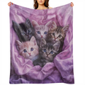 Cozy cat flannel blanket - soft, warm and versatile, perfect for sofas, beds, cars, offices, camping all seasons