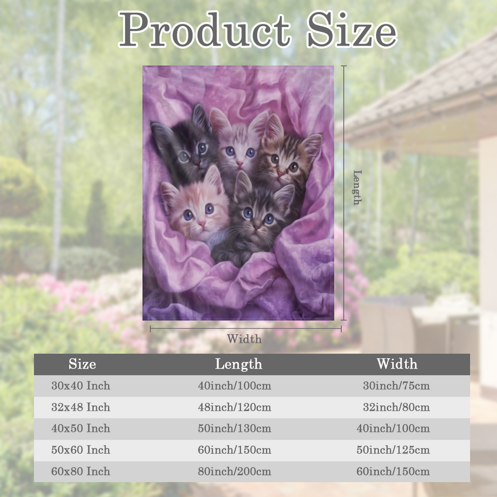 Cozy cat flannel blanket - soft, warm and versatile, perfect for sofas, beds, cars, offices, camping all seasons