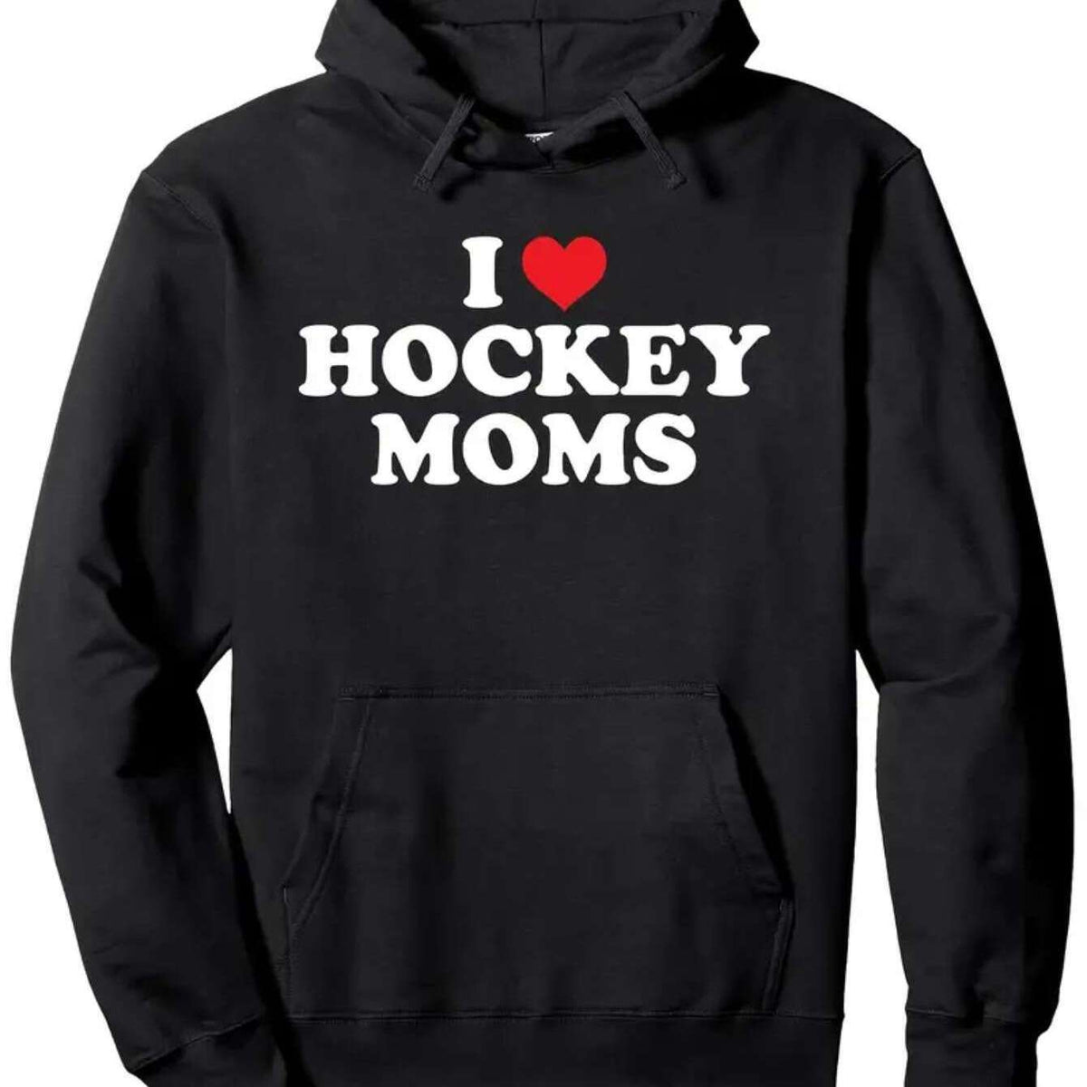 I Love Hockey Mom Black Hoodie