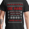 Men's Die Hard Movie Quote Christmas T-Shirt - Black Holiday Tee with Red Text, Regular Fit Cotton Shirt for Adults, Funny Gift for Die Hard Fans (Machine Washable) - Year-Round Casual Wear, Christmas Movie Shirt