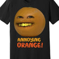 Men'S Annoying Orange Graphic T-Shirt | Black, Short Sleeve, Crew Neck, Funny Smiling Orange Design, Machine Washable, All-season Wear