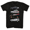 Men'S Retro Movie Car Pattern T-Shirt | Knight Rider KITT, Ghostbusters Ecto-1, Back to the Future DeLorean - Black Retro TV and Movie Shirt - Essential for 80s/90s Movie Fans, Birthday Gift, Theme Event - Comfortable Breathable Crew Neck Short Slee
