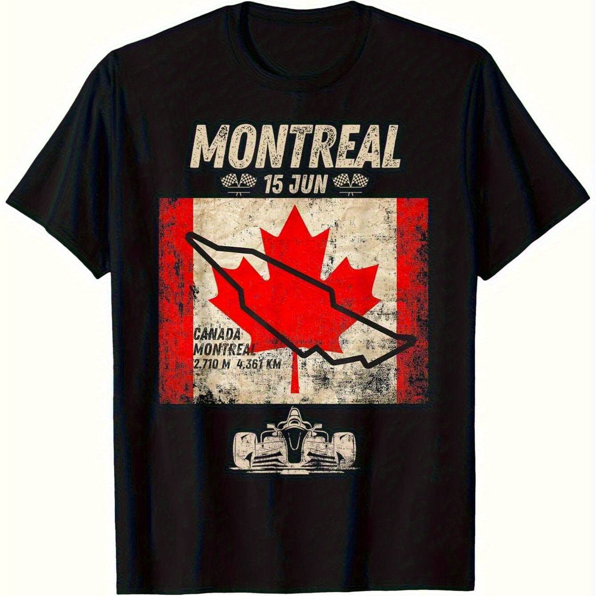 225 15th Of Jun Montreal Circuit Race Formula Open Wheel TShirt 1 Cotton Fabric Weight 18g Tshirt to Set off Your Extraordinary Temperament SXXXL Black