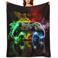 Flannel Throw Blanket Game Console Pattern Soft Game lover, Gift for Man