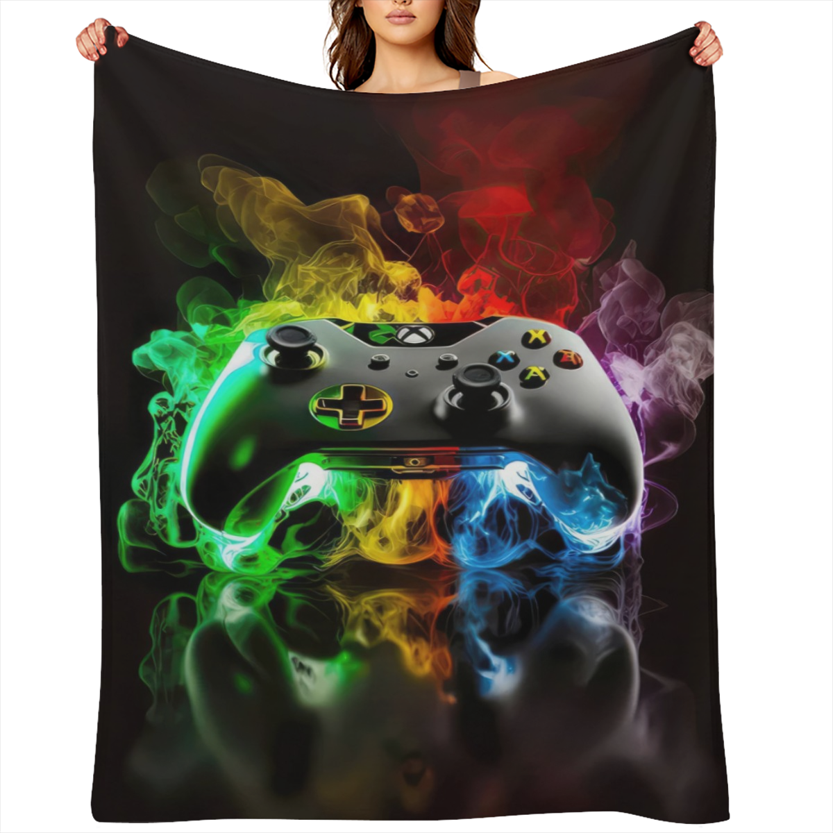 Flannel Throw Blanket Game Console Pattern Soft Game lover, Gift for Man