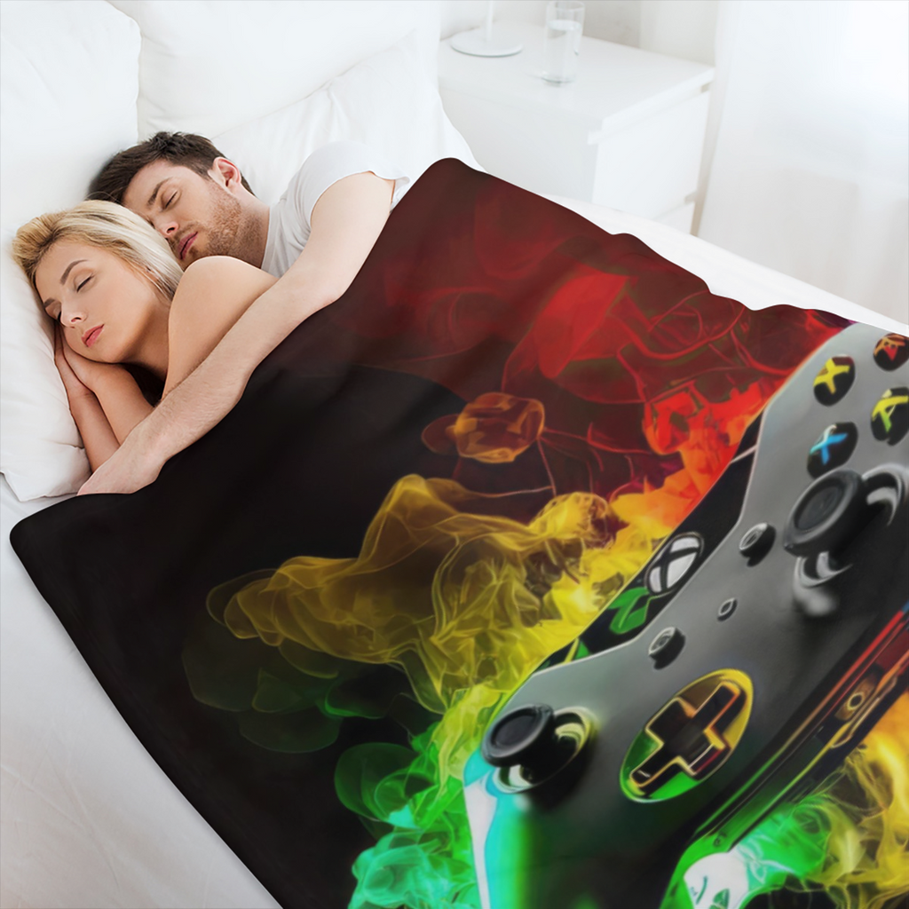 Flannel Throw Blanket Game Console Pattern Soft Game lover, Gift for Man