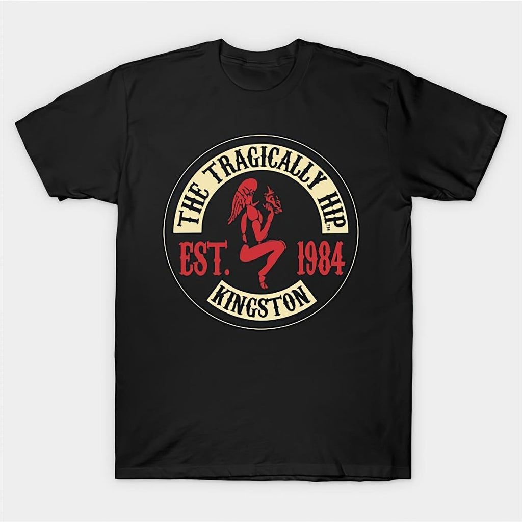 The Tragically Hip Kingston 1984 Vintage Band T-Shirt - Heavyweight 180gsm Retro Music Tee with Lyrics Print, Plus Size L-XXXXXL, Unisex Crew Neck Short Sleeve, Official Collectible Merch for Concerts & Daily Wear - Iconic Canadian Band Apparel
