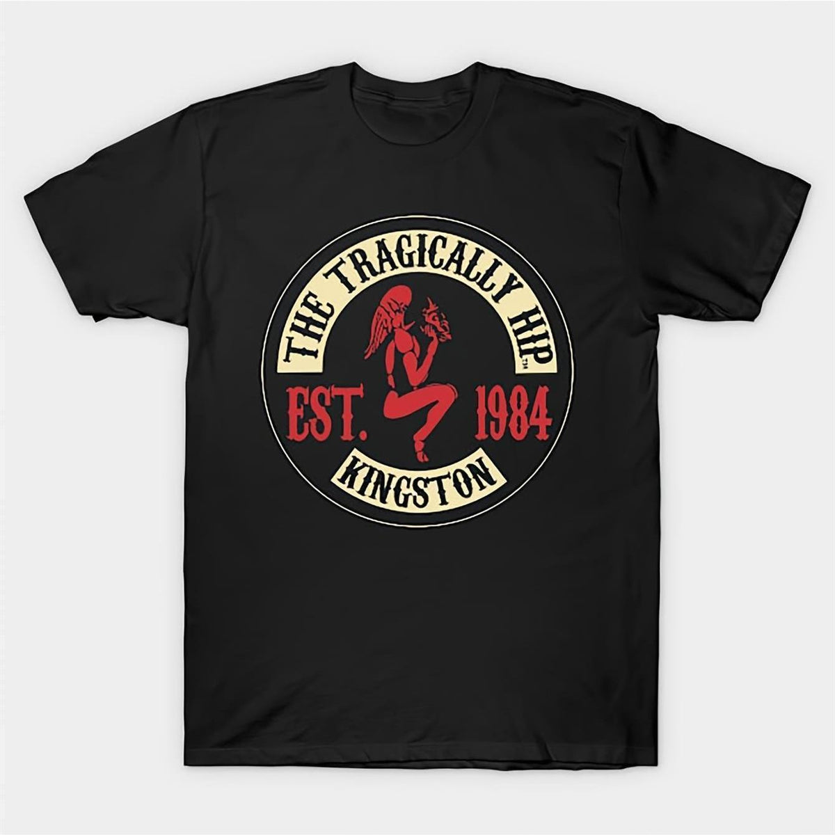The Tragically Hip Kingston 1984 Vintage Band T-Shirt - Heavyweight 180gsm Retro Music Tee with Lyrics Print, Plus Size L-XXXXXL, Unisex Crew Neck Short Sleeve, Official Collectible Merch for Concerts & Daily Wear - Iconic Canadian Band Apparel