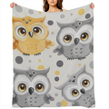 Animal Cartoon Owls Cute Printed Thickened Blanket 50x60 inch Cute Warm Flannel Throw Blankets for Bed Couch Sofa Office, 280GSM CozyFlannel MultiSizes, 4 Sizes Available (30x40in/ 40x50in/ 50x60in/ 6