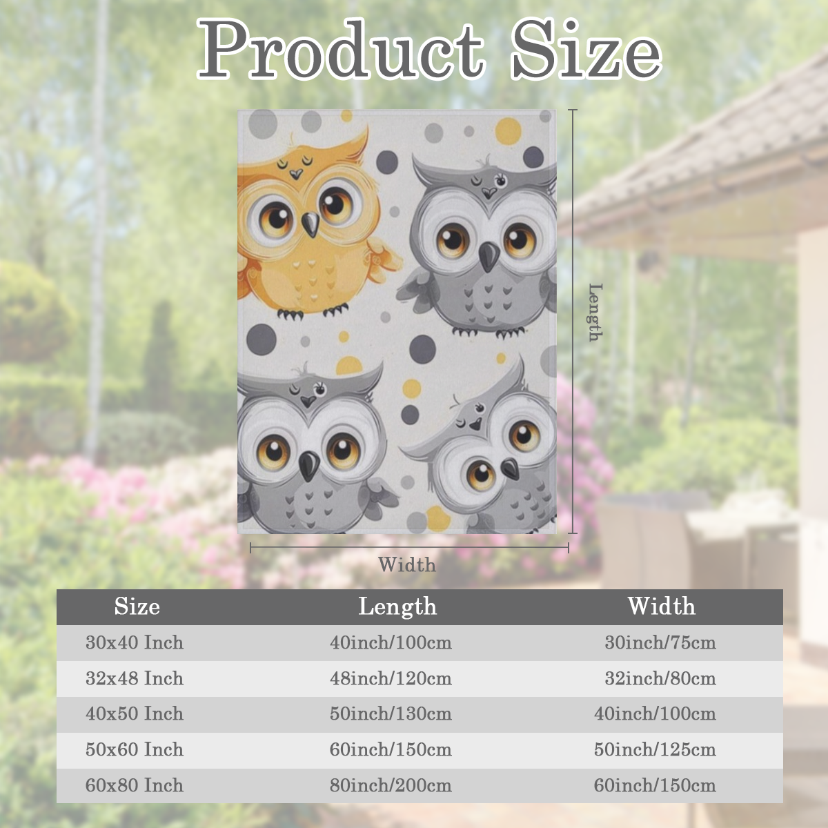 Animal Cartoon Owls Cute Printed Thickened Blanket 50x60 inch Cute Warm Flannel Throw Blankets for Bed Couch Sofa Office, 280GSM CozyFlannel MultiSizes, 4 Sizes Available (30x40in/ 40x50in/ 50x60in/ 6