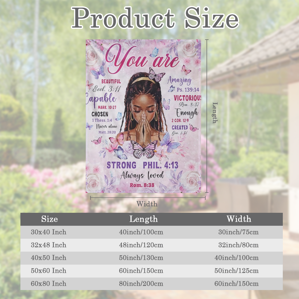 Black Women' s Bible Blanket for Women, African American Throw Blanket Gifts for Girls, Birthday Gift Blanket for Women, for Couch, Bed, or Travel