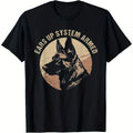 Men's German Shepherd Dog T-Shirt with 'Ears Up System Armed' Print