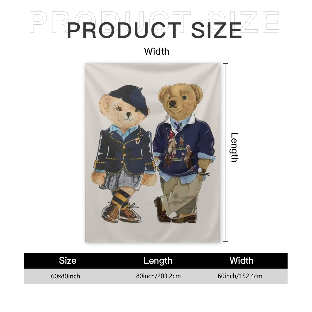 Fashion P-Polo B-Bears Luxury Blanket Soft Comfortable Nap Plush Suitable For Iiving Room Office Bedroom Birthday Home Kid Gift