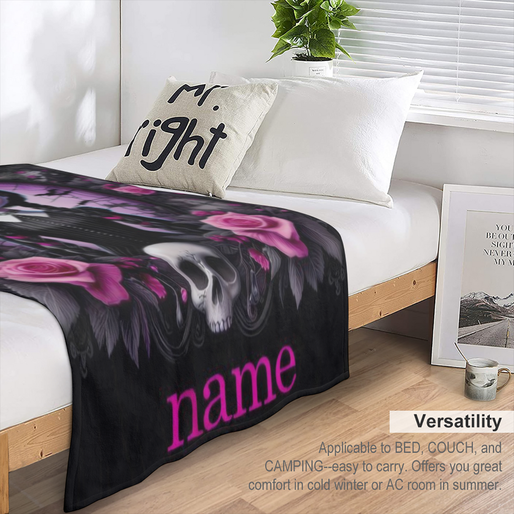 Flannel Blanket - Soft Polyester Knitted Fabric for All Seasons of Comfort Blankets for Sofas Beds Offices Camping Travel - Elegant Style Digitally Printed Versatile Gift Blanket