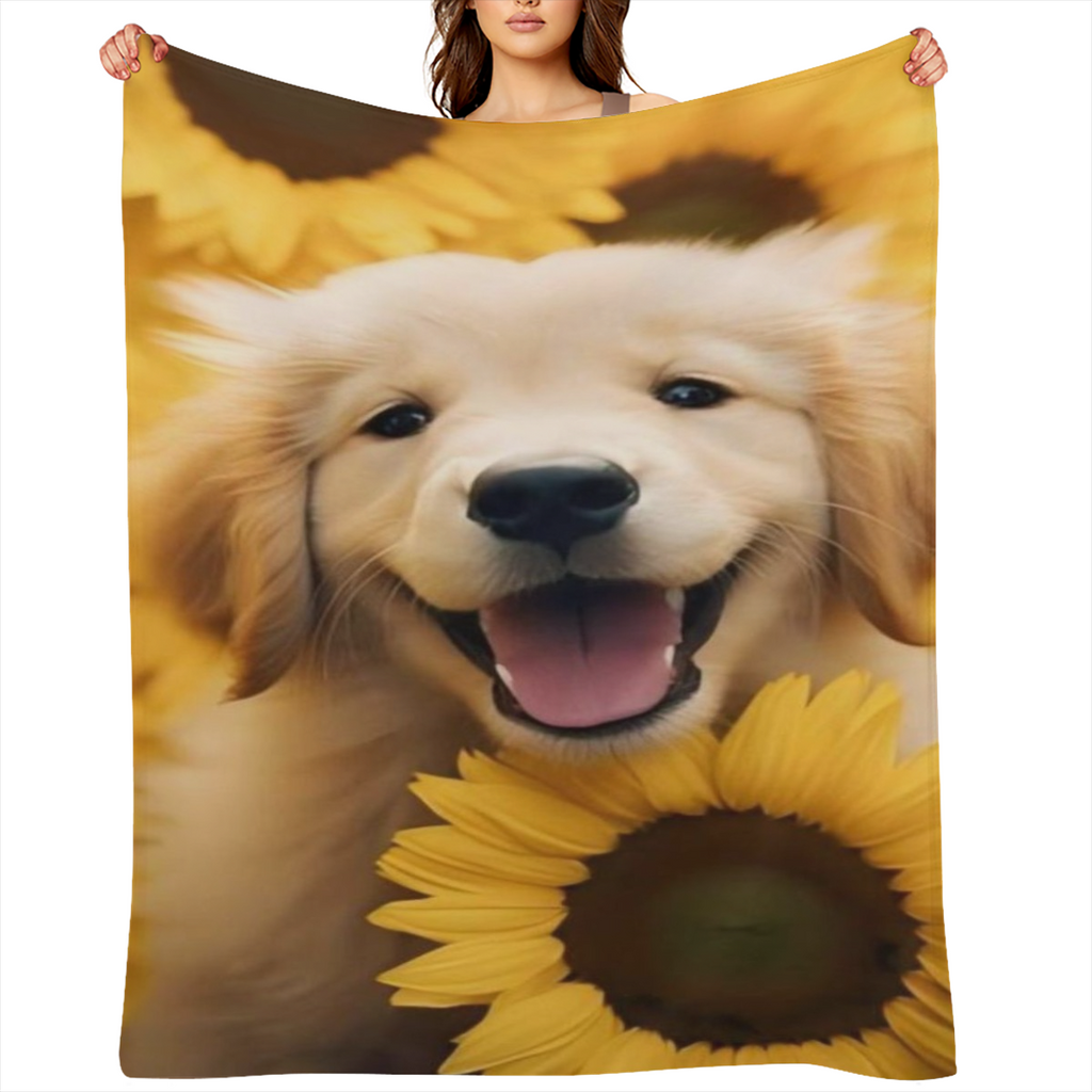 1pc Dog Print Blanket, Flannel Blanket, Soft and Warm Blanket Nap Blanket for Sofa Couch, Office Bed, Camping Travel, Multipurpose Gift Blanket for All Seasons
