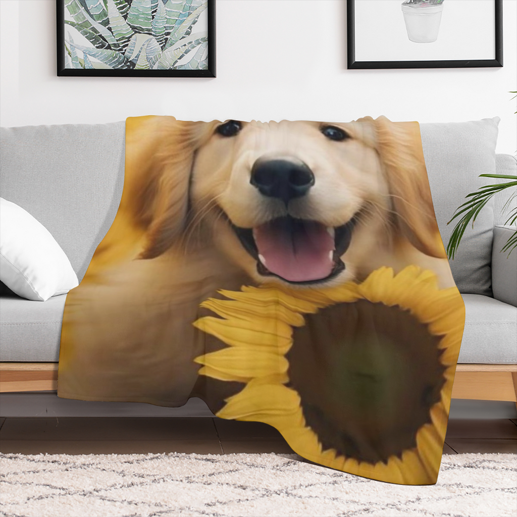1pc Dog Print Blanket, Flannel Blanket, Soft and Warm Blanket Nap Blanket for Sofa Couch, Office Bed, Camping Travel, Multipurpose Gift Blanket for All Seasons