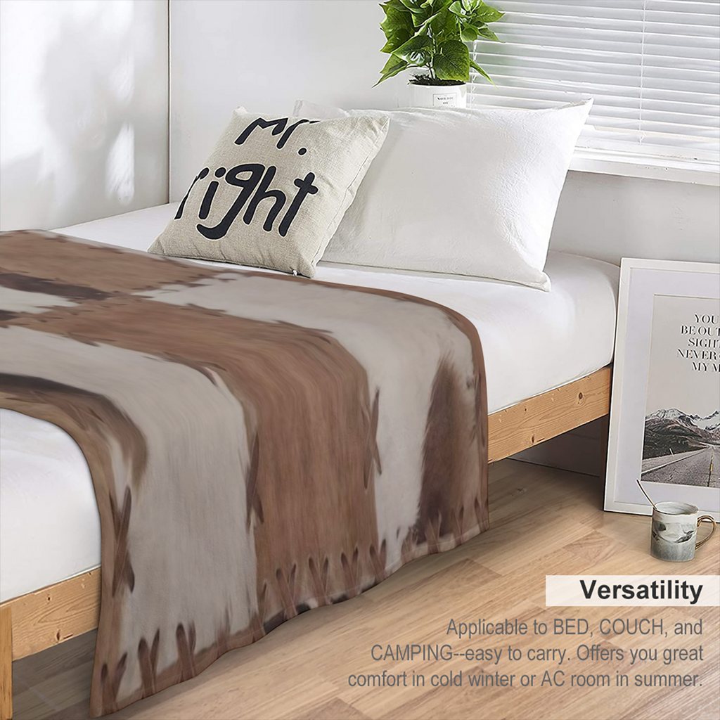 1pc Brown Flannel Fantasy Print Throw Blanket Soft Warm Vintage Style Polyester 100 200-250 g Digital Printing Knit Fabric Machine Washable with Quilting Craftsmanship for Autumn Winter Holiday Gift N