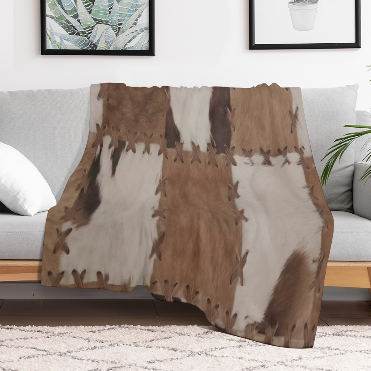 1pc Brown Flannel Fantasy Print Throw Blanket Soft Warm Vintage Style Polyester 100 200-250 g Digital Printing Knit Fabric Machine Washable with Quilting Craftsmanship for Autumn Winter Holiday Gift N