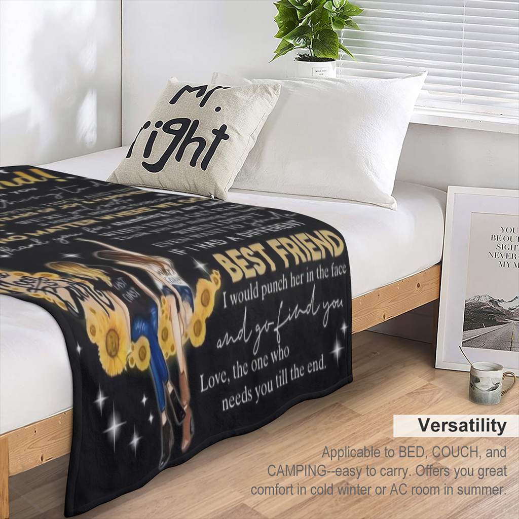 Best Friend Personalized Printed Fleece Blanket - Perfect Gift for Any Occasion