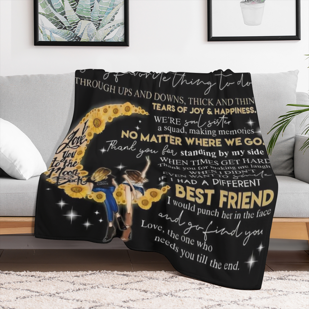 Best Friend Personalized Printed Fleece Blanket - Perfect Gift for Any Occasion