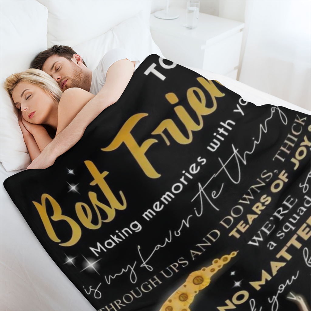 Best Friend Personalized Printed Fleece Blanket - Perfect Gift for Any Occasion