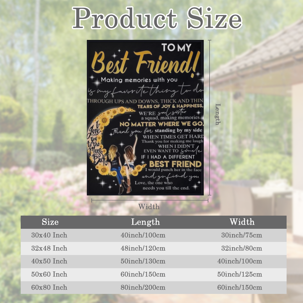 Best Friend Personalized Printed Fleece Blanket - Perfect Gift for Any Occasion
