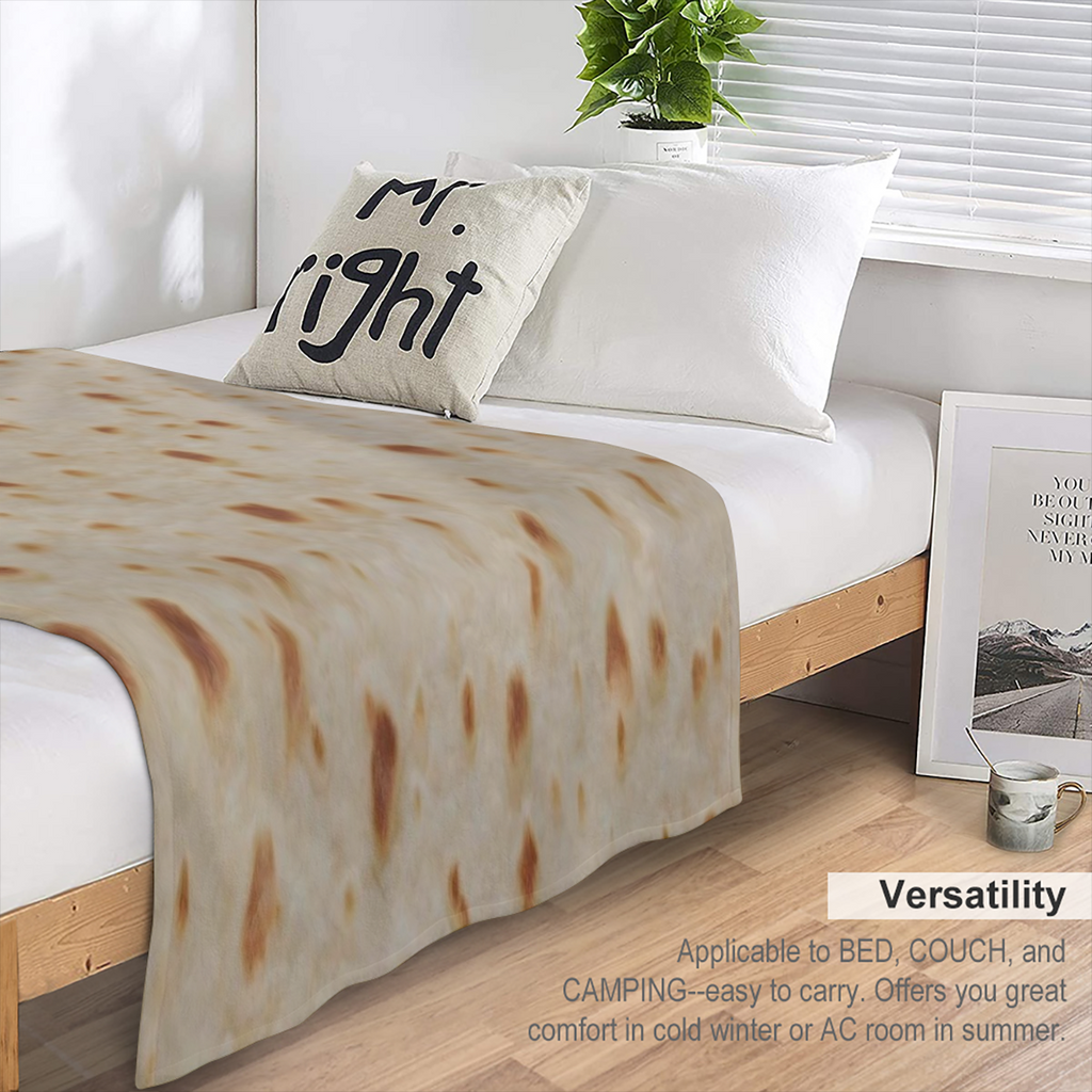 Burritos Tortilla Blanket Novelty Funny Realistic Food Soft Cozy Lightweight Throw Blanket for Children Boys Girls Women Men Bedroom Living Room Dorm Chair Sofa Travel 40x50in