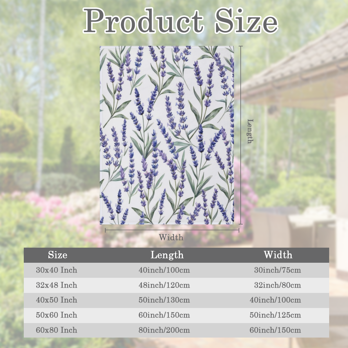 Lavender Flannel Throw Blanket ¨C Soft, Cozy 280GSM Fleece with Vibrant Purple Lavender & Green Leaf Pattern ¨C All-Season Comfort for Couch, Bed, or Dorm ¨C Machine Washable & Durable