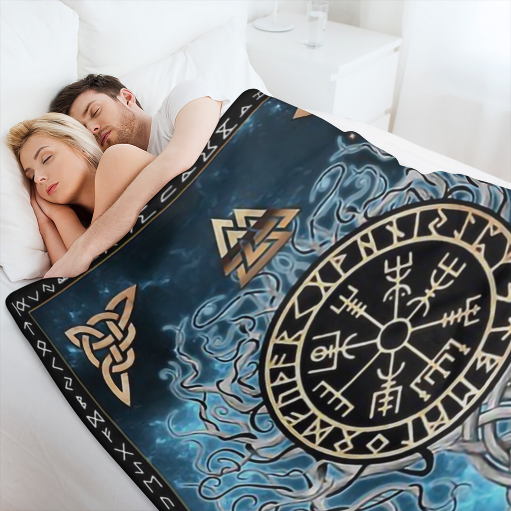 Cozy Viking- Inspired Flannel Throw Blanket - Soft, Warm & Lightweight for Couch, Bed, Travel, and Office - Versatile All- Season Gift