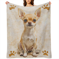 Persoonlijke Chihuahua Hondenprint Werpdeken Zachte Polyestervezel Voor Alle Seizoenen In De Wasmachine Te Waschen Ideaal Voor Kantoor- En Huisdecoratie Kerstcadeau Voor Extra Kleine Tot Grote Honden