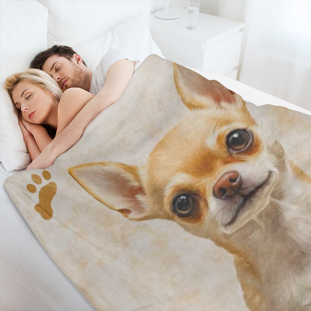 Persoonlijke Chihuahua Hondenprint Werpdeken Zachte Polyestervezel Voor Alle Seizoenen In De Wasmachine Te Waschen Ideaal Voor Kantoor- En Huisdecoratie Kerstcadeau Voor Extra Kleine Tot Grote Honden