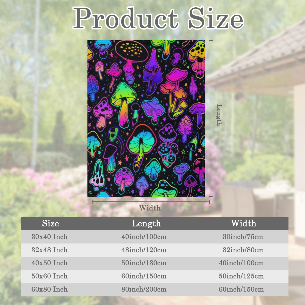 1pc Colorful Mushroom Pattern Blanket, Soft And Comfortable Flannel Warm Blanket, For School Dormitory Office Lunch Break, Sofa, Bed, Outdoor Camping