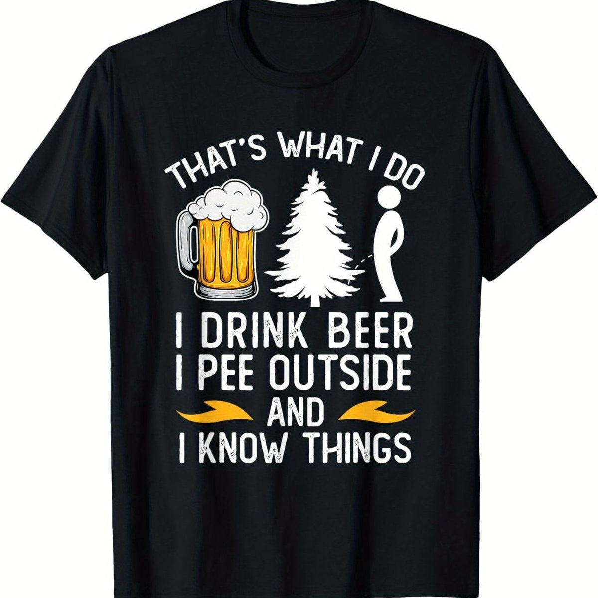 This Is What I Did, I Drank Beer, I Peed Outside, I Know Some Interesting Camping T-Shirts | Casual Crew Neck T-Shirts, Breathable Summer Shirts, Perfect Gifts for Beer Lovers, Campers, Hikers, And Outdoor Enthusiasts, Ideal for Birthdays