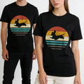 100% Cotton Unisex Dachshund Vintage Silhouette 60s 70s Retro grunge Dog Lover T-Shirt Casual Top