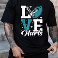 Love Hurts Eagle 100% Cotton T-Shirt with Sports Wear, Ideal Gift for Men, Women, Dad, Mom, Friends