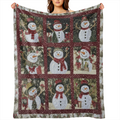Cozy Flannel Christmas blanket with snowman print - soft and warm for sofas, beds, cars, offices and camping - all- season gift