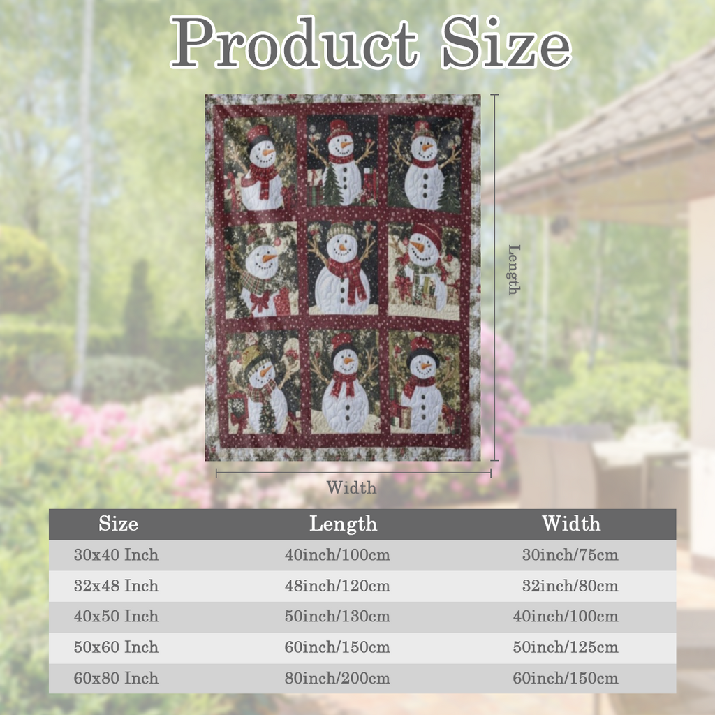 Cozy Flannel Christmas blanket with snowman print - soft and warm for sofas, beds, cars, offices and camping - all- season gift