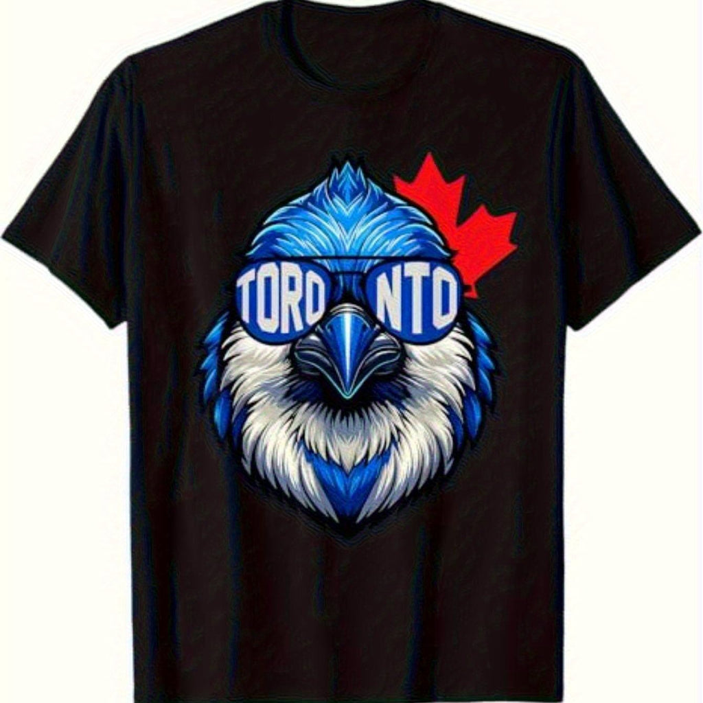 Men'S Vintage Toronto Maple Leaf Graphic T-Shirt - Black Casual Short Sleeve Tee with Blue & White Design, Soft & Comfortable Fabric for Casual Attire, Casual Wear Tee | Vintage Maple Leaf Shirt | Comfortable Fit