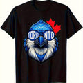 Men'S Vintage Toronto Maple Leaf Graphic T-Shirt - Black Casual Short Sleeve Tee with Blue & White Design, Soft & Comfortable Fabric for Casual Attire, Casual Wear Tee | Vintage Maple Leaf Shirt | Comfortable Fit