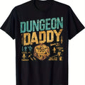 1 T-shirt Vintage Homme D & D Impression D20 et d20 avec Dragons - Coton