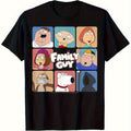 Men'S Griffin for family Photo T-Shirt - for family Guy Inspired Graphic Tee with Peter, Lois, Meg, Chris, Stewie & Brian - 180g All-Season Fit Crew Neck Short Sleeve Shirt for Casual Wear & for family Matching Outfits - Plus Size Available - Nostal